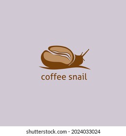 Concepto de logo para café y caracol