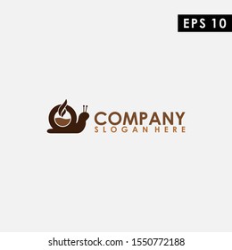 Coffee Of Snail Logo Design Modern Template. Vector Illustration