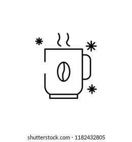 coffee snow concept line icon. Simple element illustration. coffee snow concept outline symbol design from Winter set. Can be used for web and mobile UI/UX