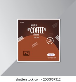 Coffee Social Media Post Design template