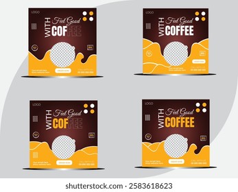 coffee social media post design template