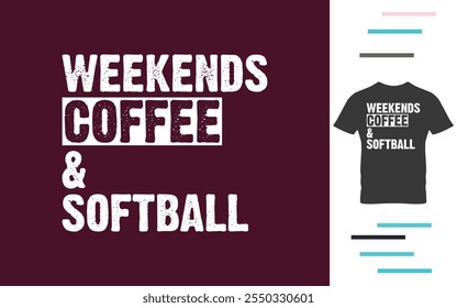 Coffee and softball t shirt design