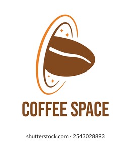 coffee space flat minimalist logo design