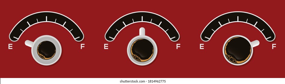 El medidor de velocidad del café está vacío y lleno