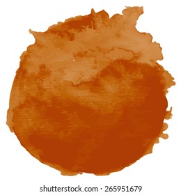 Coffee spill spot. Abstract traced watercolor background. EPS10 vector illustration. 