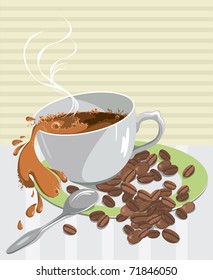 coffee spilled on the tablecloth