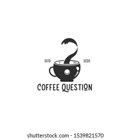 Coffee And Coffee Spills Form The Question Mark Logo Design Template