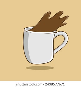 Coffee splash cartoon vector illustration