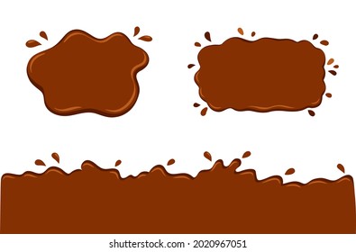 Coffee splash, chocolate cream splash with drops vector illustration