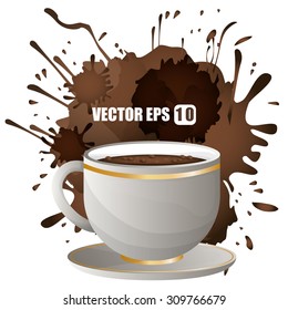 Coffee splash digital design, vector illustration 10 eps graphic