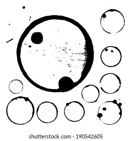 Coffee splashes and blots prints Cup . EPS 10 vector file included