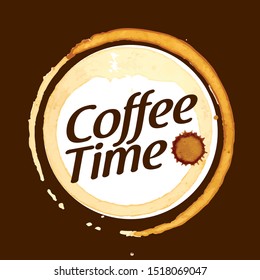 Coffee splatter. Vector illustration on brown background