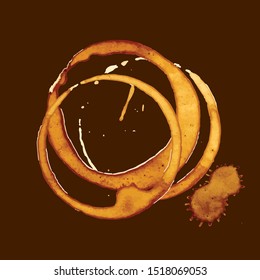 Coffee splatter. Vector illustration on brown background