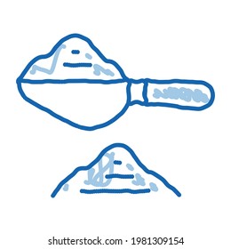 coffee spoon sketch icon vector. Hand drawn blue doodle line art coffee spoon sign. isolated symbol illustration