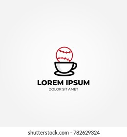 Coffee and Sport logo vector icon template