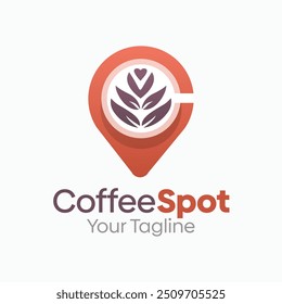 Modelo de design de logotipo de ponto de café. Bom para negócios, agência, comunidade e organização