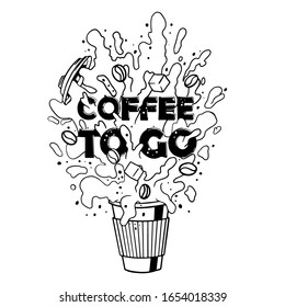 coffee spray from reusable paper Cup, coffee to go