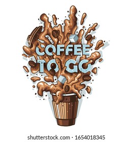 coffee spray from reusable paper Cup, coffee to go