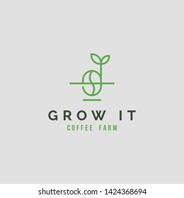 coffee sprout logo in monoline style