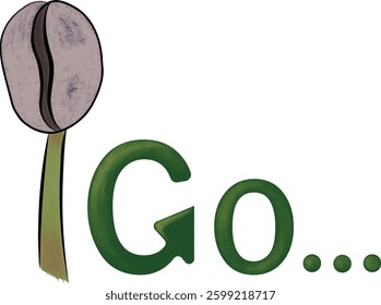 coffee sprout vector illustration logo