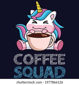 coffee squad typography custom t-shirt design eps