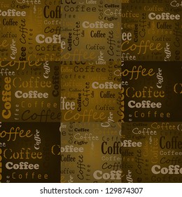 coffee squares with text. coffee concept