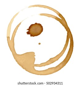 Coffee staiin spots splashes cup vector isolated on white background