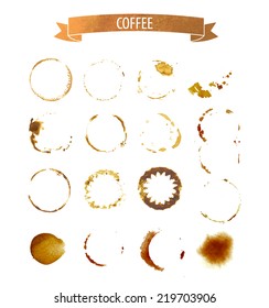 coffee stain circles in brown tones