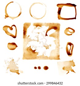 Coffee stain circles. Vector