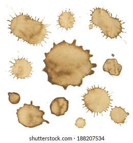 Coffee Stain Collection, Vector Illustration