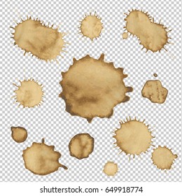 Colección de manchas de café , Ilustración vectorial