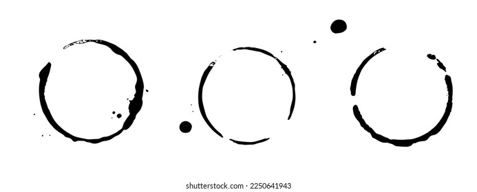 Coffee Stain Isolated, Coffe Stamp, Brown Drink Round Mark, Splash, Spill, Texture