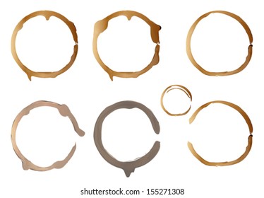 Coffee stain isolated on white. Vector eps10.