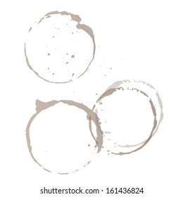 Coffee Stain, Isolated On White Background. Vector EPS 10 illustration.