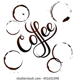 Coffee Stain, Isolated On White Background. Vector EPS 10 illustration.