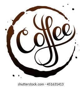 Coffee Stain, Isolated On White Background. Vector EPS 10 illustration.