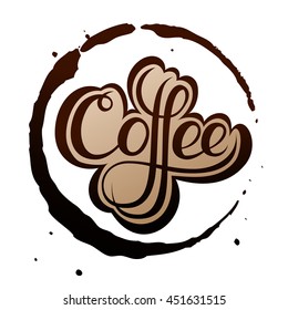 Coffee Stain, Isolated On White Background. Vector EPS 10 illustration.