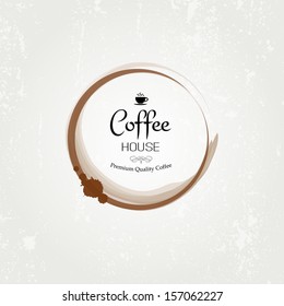 Coffee Stain Label, Vector 