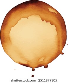 Coffee Stain on paper. Coffee or tea stains and traces - modern isolated clip art on white background. Splashes of cups, mugs and drops. Use this high quality set for your menu, bar, Cafe, restaurant.