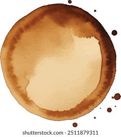 Coffee Stain on paper. Coffee or tea stains and traces - modern isolated clip art on white background. Splashes of cups, mugs and drops. Use this high quality set for your menu, bar, Cafe, restaurant.