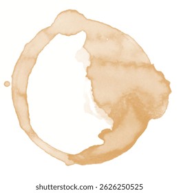 Coffee Stain on paper. Coffee or tea stains and traces - modern isolated clip art on white background. Splashes of cups, mugs and drops. Use this high quality set for your menu, bar, Cafe, EPS10