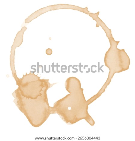 Coffee Stain on paper. Coffee or tea stains and traces - modern isolated clip art on white background. Splashes of cups, mugs and drops. Use this high quality set for your menu, bar, Cafe. eps10