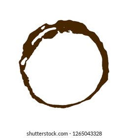 Coffee stain on a table. Silhouette isolated on white background.