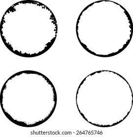 Coffee Stain Ring Vector - Vector Circle Shape - Circle Stamps - Round Brush Stroke - Icon, Logo, Banner Design .