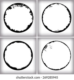 Coffee Stain Ring Vector - Vector Circle Shape - Circle Stamps - Round Brush Stroke - Icon, Logo, Banner Design .