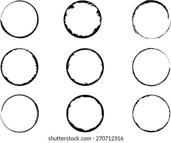 Coffee Stain Ring Vector - Vector Circle Shape - Circle Stamps - Round Brush Stroke - Icon, Logo, Banner Design 