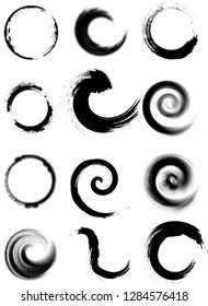 Coffee Stain Ring Vector . Shape . Circle Stamps . Round Brush Stroke . Icon, Logo, Banner Design 