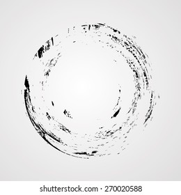 Coffee Stain Ring Vector .Shape . Circle Stamps . Round Brush Stroke 