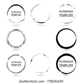 Coffee Stain Ring Vector . Shape . Circle Stamps . Round Brush Stroke . Icon, Logo, Banner Design 