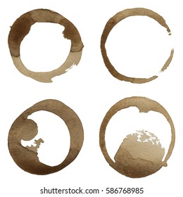 Coffee Stain Rings Set of four Vector illustration